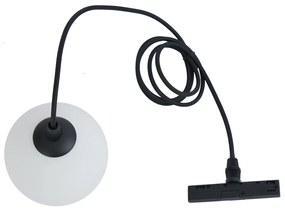 Moderne hanglamp zwart met wit glas voor railsysteem 1-fase - Slimline Eira