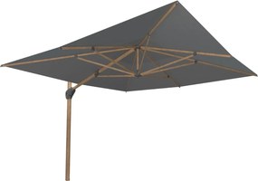 4 Seasons Outdoor Hacienda parasol 300 x 400 cm charcoal, wood look frame Parasol    weerbestendig