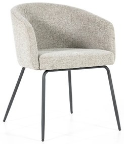 Eleonora Astrid Lichtgrijze Boucle Eetkamerstoel Modern