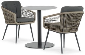 Bistroset 2 personen 70 cm Aluminium/wicker Taupe Lifestyle Garden Furniture Western/Como