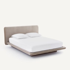 Bed, notenhouten platform en stoffen bekleding, Slice