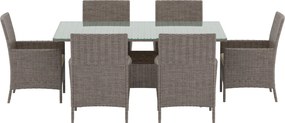 The Outsider tuinset-rens-5-delig-4-personen-bruin-wicker-glas-the-outsider