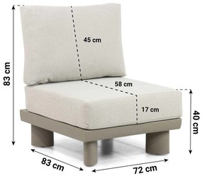 Hoek loungeset 6 personen Aluminium/Rope /Ceramic stone Taupe  Santika Furniture Santika