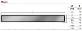 Aco Showerdrain c colours douchegoot 885mm H=92 vloerflens rooster zwart 2131471