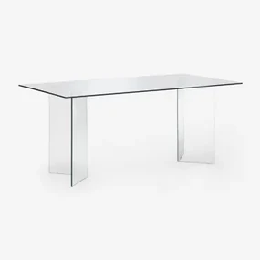 Eettafel Rechthoekig 180x90 Cm In Gehard Glas Purio Transparant - Sklum