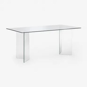 Rectangulaire Eettafel 180x90 Cm In Gehard Glas Purio Transparant - Sklum