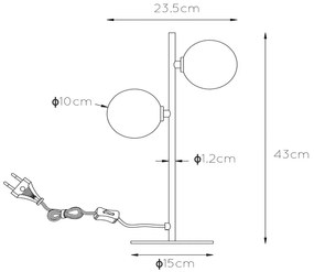 Lucide Tycho tafellamp 2x G9 goud mat