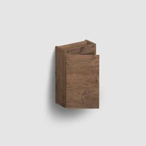Clou Flush 3 toiletmeubel 36cm donker eiken linksdraaiend met keramische fontein blauwgrijs mat en kraangat