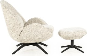 Draaibare Fauteuil Met Voetenbank Beige