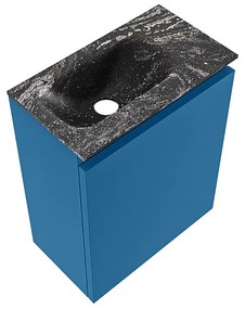 Mondiaz Ture DLux toiletmeubel 40cm jeans met wastafel lava links zonder kraangat