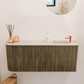 Mondiaz Joya DLux 100cm toiletmeubel ronding links dusk met wastafel faye rechts 1 kraangat frappe