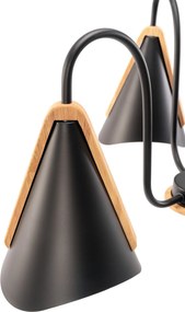 Scandinavische driearmige zwarte plafondlamp APP605-3C