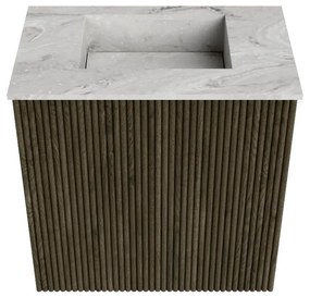 Mondiaz Joya DLux 40cm toiletmeubel shadow met wastafel faye midden zonder kraangat glace