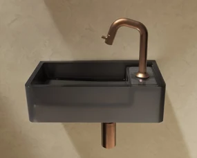 Riho Frosted fontein solid surface met kraangat rechts frosted smoke