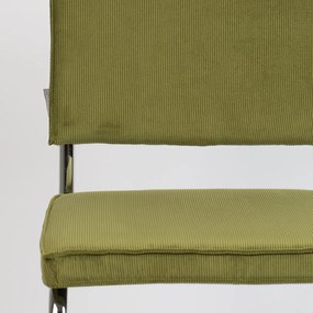 Zuiver Ridge Rib Eetkamerstoel Ribstof Groen