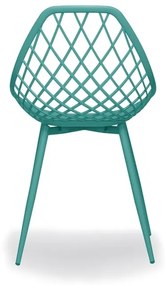 LUGO stoel turquoise - modern, opengewerkt, voor keuken / tuin / café