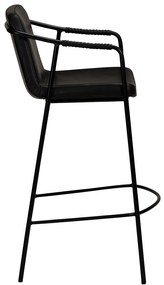Dan-Form Boto Lage Barkruk Minimalistisch Design Zwart Kunstleer
