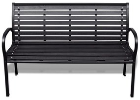 vidaXL Tuinbank 125 cm staal en HKC zwart
