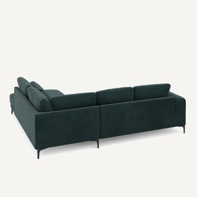 Rechtse hoekbank met leuning in fluweel, Marsile