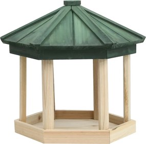 vidaXL Vogelvoeder achthoekig 33x30 cm massief vurenhout