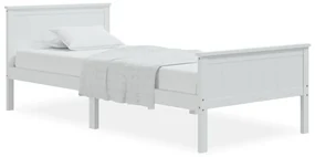 vidaXL Bedframe massief grenenhout wit 100x200 cm