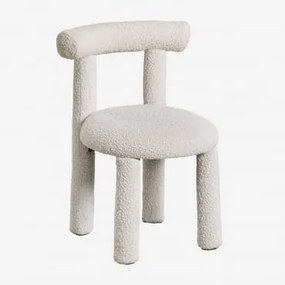 Set Van 2 Eetkamerstoelen In Bouclé Stof Gia Uit Witte Bouclé Stof - Sklum
