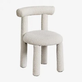 Set Van 2 Eetkamerstoelen In Gia Bouclé Stof Uit Witte Bouclé Stof - Sklum