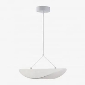 Led Hanglamp Van Stof Zelvon Wit & ↔︎ 40 Cm - Sklum
