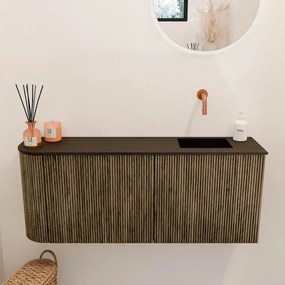 Mondiaz Joya 100cm toiletmeubel ronding links dusk met wastafel faye rechts zonder kraangat urban