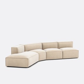 4-delige bank links fluweel Vintage Seven