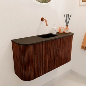 Mondiaz Joya 85cm toiletmeubel ronding links/rechts ruby met wastafel faye midden zonder kraangat urban