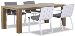 Tuinset 4 personen 200 cm Aluminium Wit Lifestyle Garden Furniture Estancia/Brighton