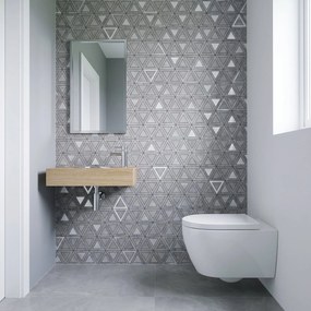 Zelfklevende Mozaïektegels Metaal | Driehoek Grijs Zilver | 28,7×33,1 cm | Keuken, Bad &amp; WC