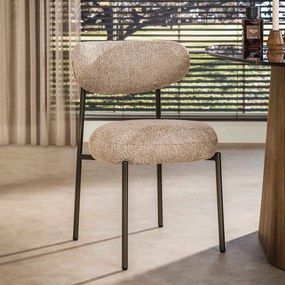 Beige Eetkamerstoel Met Ronde Zitting