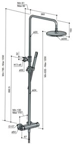 Hotbath Get Together SDS1CR opbouw regendouche met 25cm hoofddouche chroom