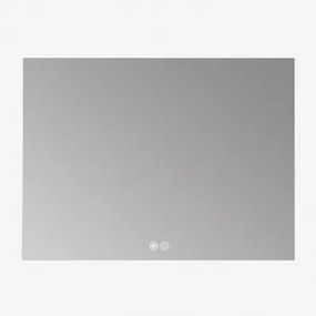 Rechthoekige Wandspiegel 120x90 Cm Voor Badkamer Met Led-verlichting En Anti-condens Riben Transparant - Sklum