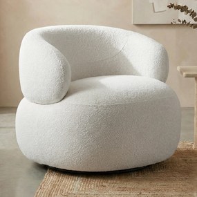 Draaibare Ronde Fauteuil Creme