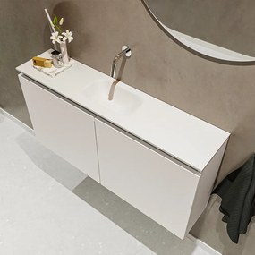 Mondiaz Ture 100cm toiletmeubel linen met wastafel talc midden geen kraangat