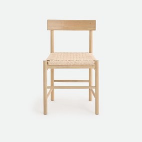 Massief eiken stoel, gebleekt houteffect, touwzitting, TAGA