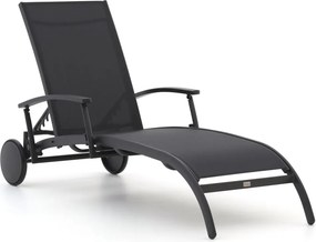 + 15% kassakorting | Verstelbaar ligbed Bellagio | Aluminium | Grijs - Antraciet | Ligbed met wiel | Ligstoel tuin | Strandbed | Kees Smit Tuinmeubelen