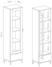 Kast LANA 07 Eiken Artisan - 1-DEURS KAST MET LA