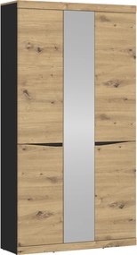 Kledingkast Venlori 139, Antraciet, Artisan eiken, 194x103x40cm, 92.1 kg, Kledingkast deuren: Met scharnieren