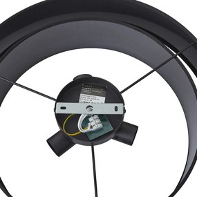 Moderne plafonnière zwart 50cm 3-lichts - Steve