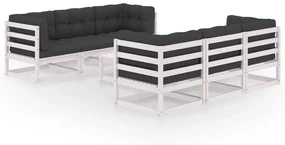 vidaXL 7-delige Loungeset met kussens massief grenenhout