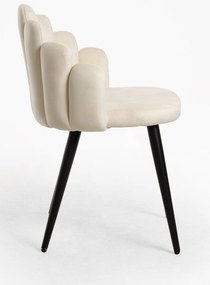 Set van 4 Hand stoelen met zwarte fluwelen poten