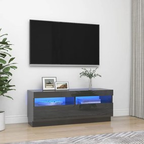 vidaXL Tv-meubel met LED-verlichting 100x35x40 cm hoogglans grijs