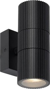 Industriële buiten wandlamp zwart 2-lichts IP44 - Vigo