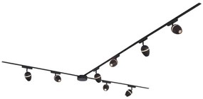 LED Modern railsysteem met 8 Spot / Opbouwspot / Plafondspots zwart 1-fase - Magnetic Eggy Modern Binnenverlichting Lamp