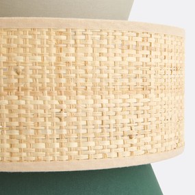 Dubbele wandlamp in raffia en katoen, Dolkie