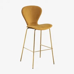 Op Een Hoge Kruk. ↑75 Cm & Goud & Fluwelen Mustard & Terciopelo - Sklum